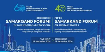 “5th Samarkand Forum on Human Rights” to convene in Uzbekistan on September 28–29th