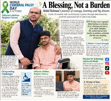 A Blessing, Not a Burden: Abdul Rehman’s Journey of Courage, Learning and Hope