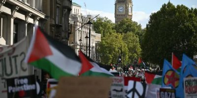 Thousands of pro-Palestinian demonstrators rally in London